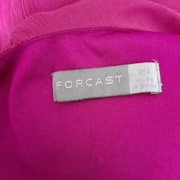 FORCAST \ One Shoulder Empire Waist Maxi Dress Pink Sz 10 Flawed - Picture 14 of 15